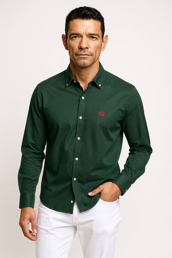 Polistas Casual Poplin Shirt Forrest Green