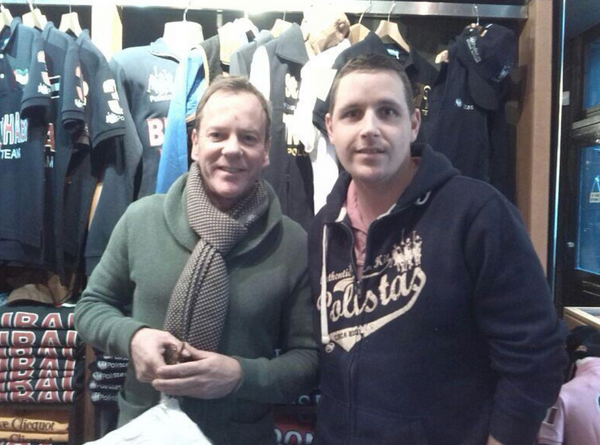 Kiefer Sutherland: Polistas Store, Mayfair, February 2014