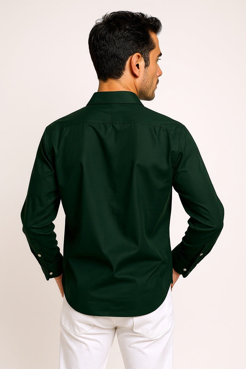 Polistas Casual Poplin Shirt Forrest Green